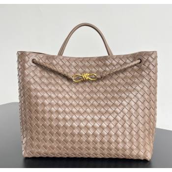 Bottega Veneta Large Andiamo Top Handle Bag in Intrecciato Leather 743575 Taupe 2026 (WT-260116031)