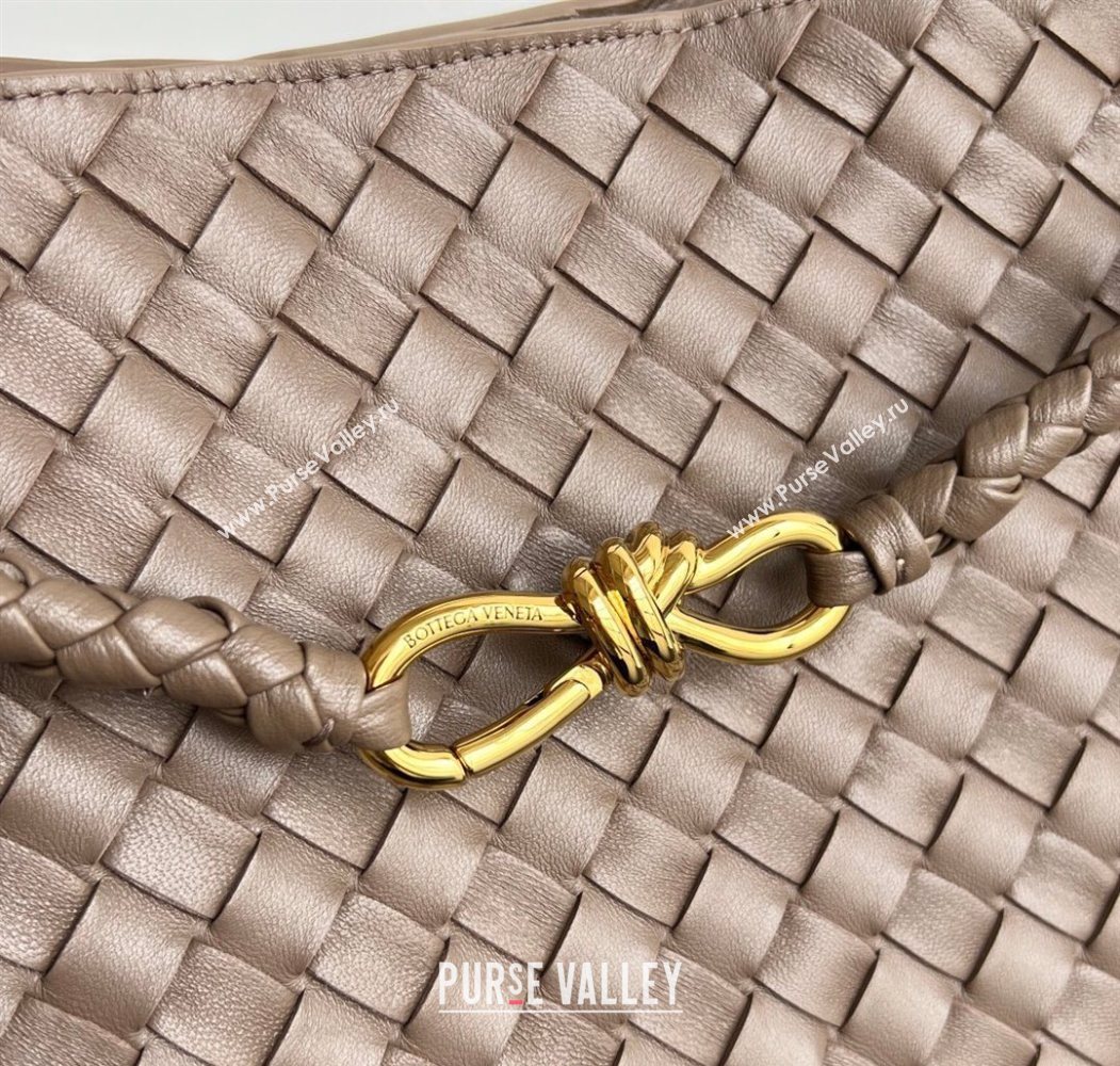 Bottega Veneta Large Andiamo Top Handle Bag in Intrecciato Leather 743575 Taupe 2026 (WT-260116031)