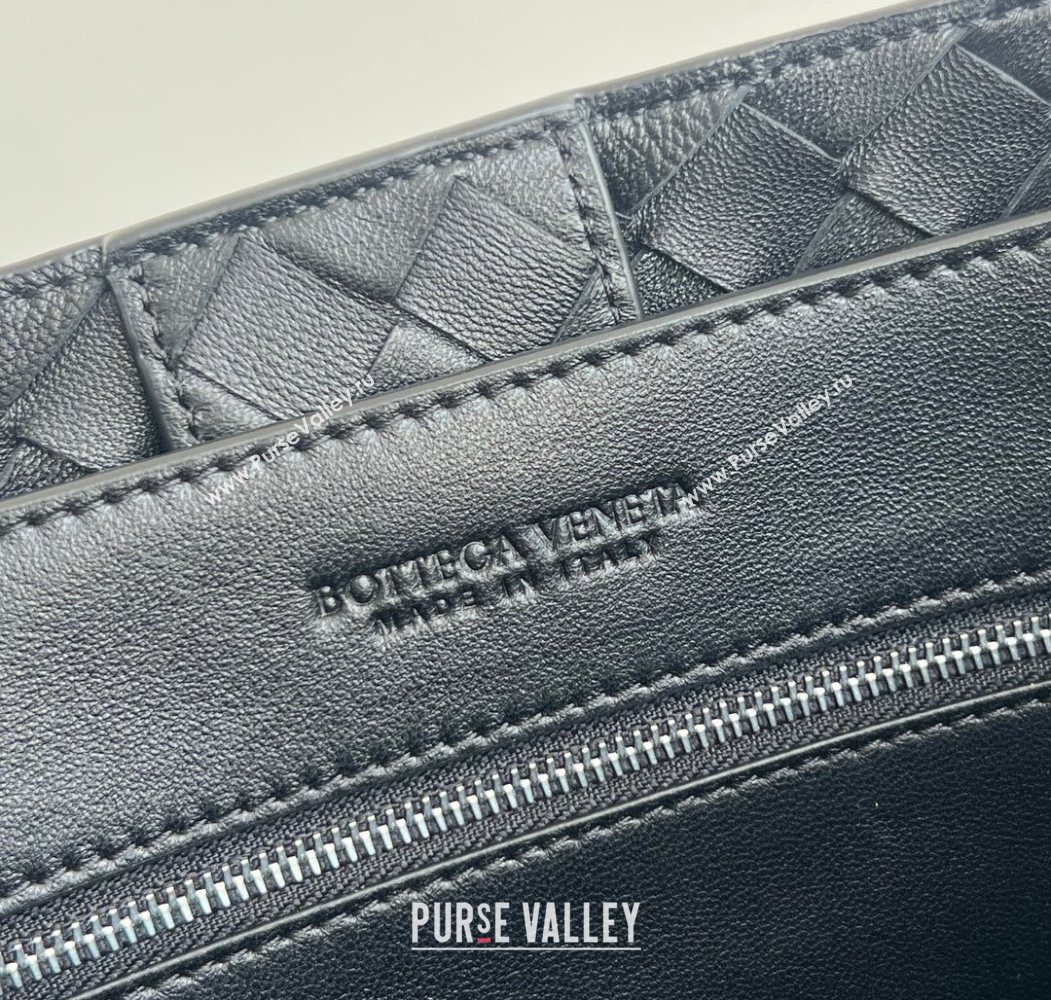 Bottega Veneta Large Andiamo Top Handle Bag in Intrecciato Leather 743575 Black/Silver 2026 (WT-260116032)