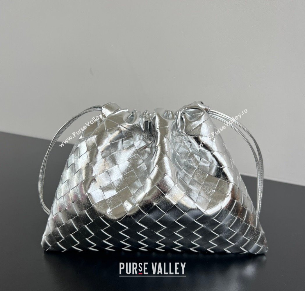 Bottega Veneta Medium Dustbag in Intrecciato Leather 796728 Silver-Tone 2025 (WT-260117006)