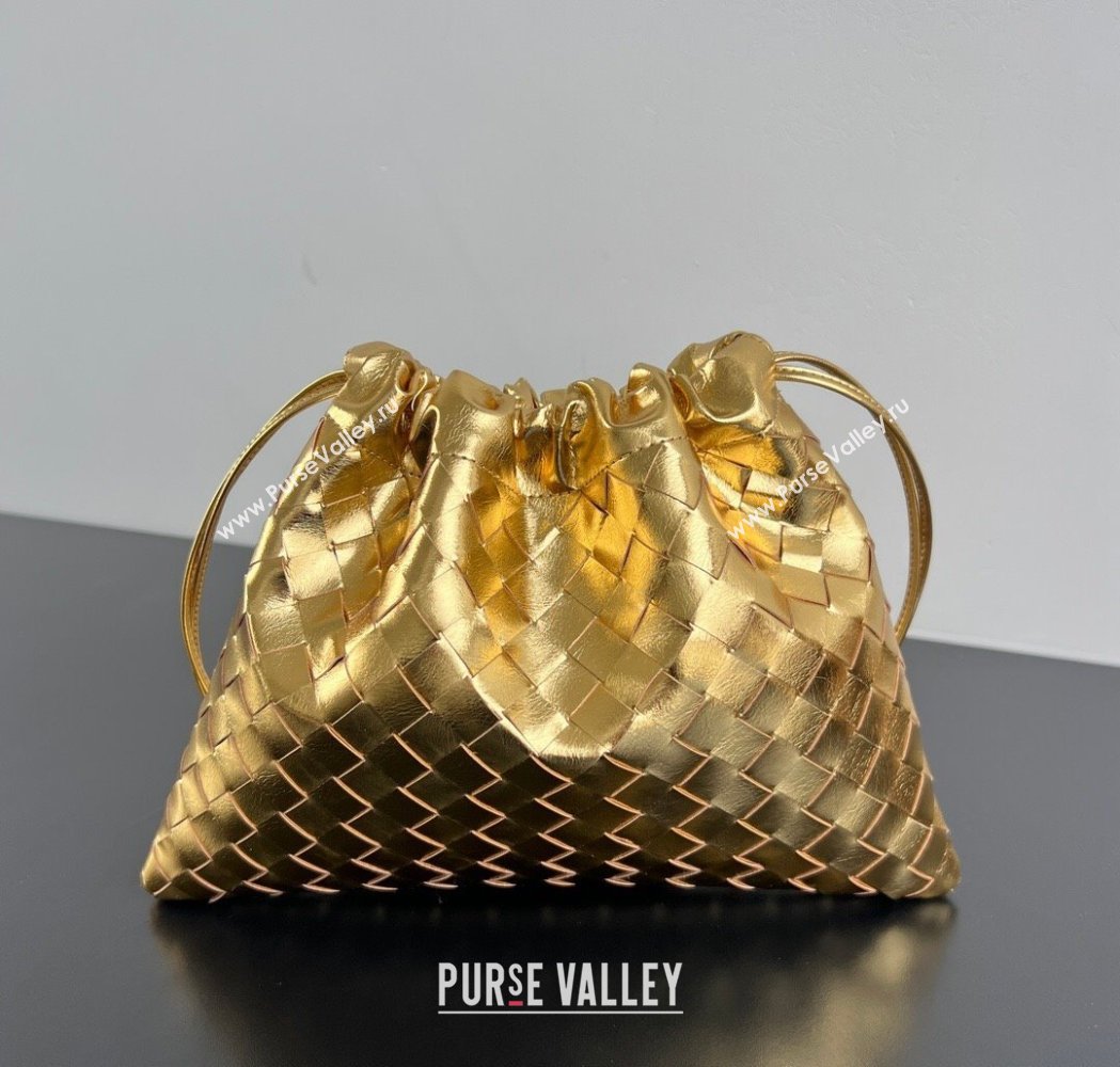 Bottega Veneta Medium Dustbag in Intrecciato Leather 796728 Gold-Tone 2025 (WT-260117007)