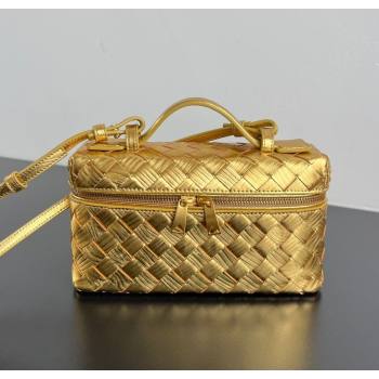 Bottega Veneta Bang Bang Vanity Case in Intrecciato Leather Gold-Tone 2025 789109 (WT-260117008)
