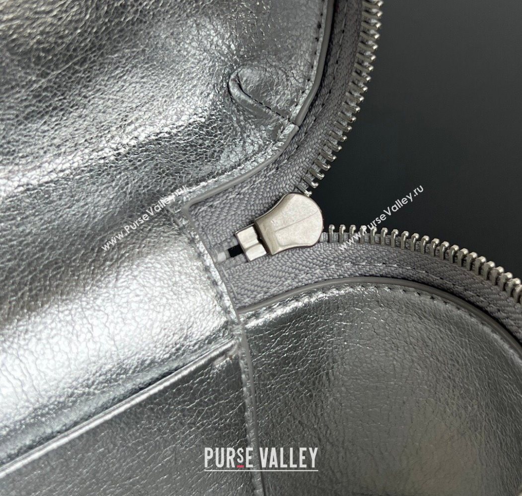 Bottega Veneta Bang Bang Vanity Case in Intrecciato Leather Silver-Tone 2025 789109 (WT-260117009)