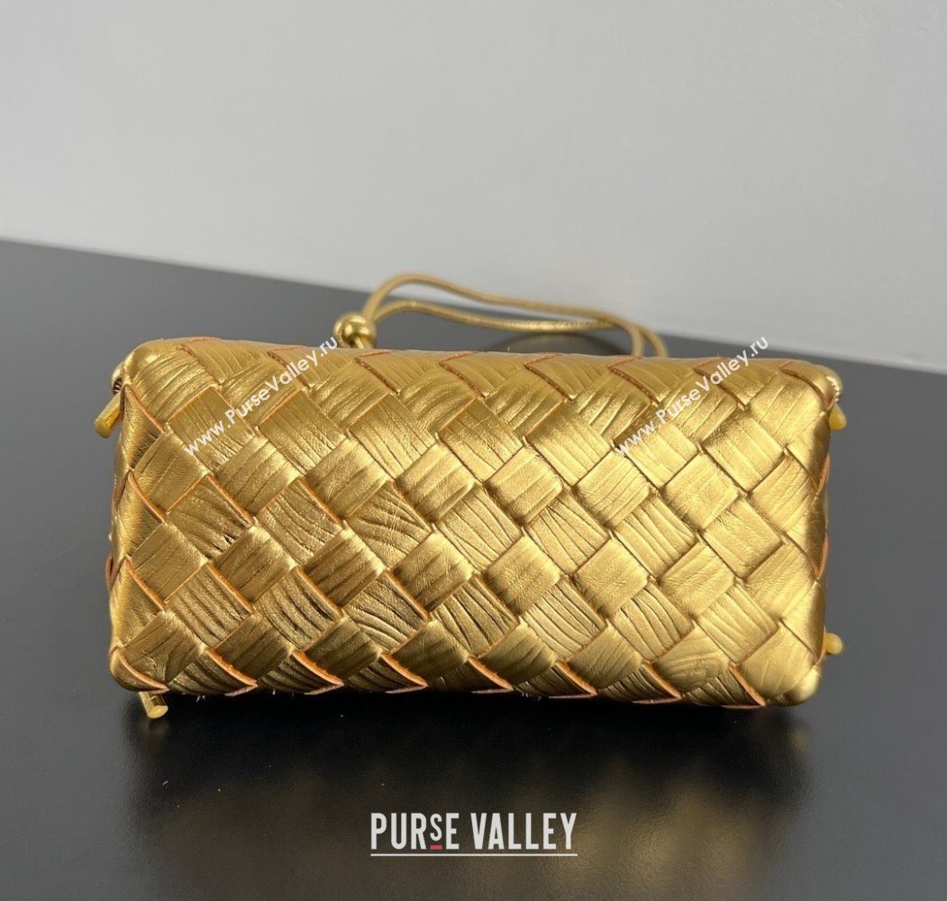 Bottega Veneta Intrecciato Leather Concert Pouch Mini bag Gold-Tone 2025 794258 (WT-260117010)