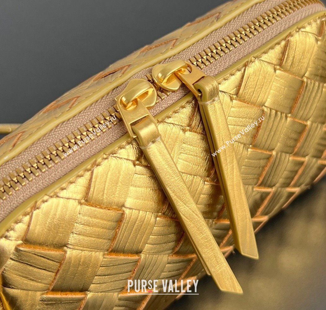 Bottega Veneta Intrecciato Leather Concert Pouch Mini bag Gold-Tone 2025 794258 (WT-260117010)