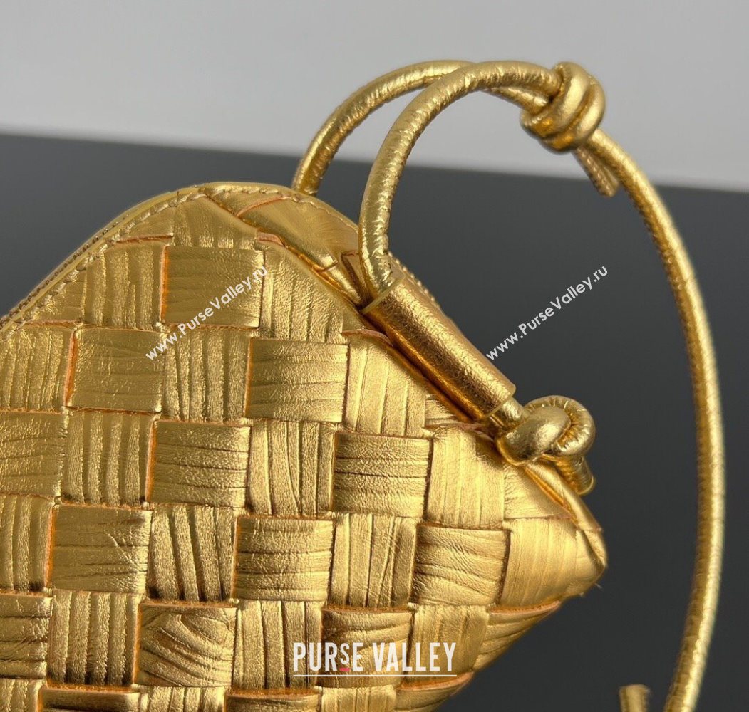 Bottega Veneta Intrecciato Leather Concert Pouch Mini bag Gold-Tone 2025 794258 (WT-260117010)