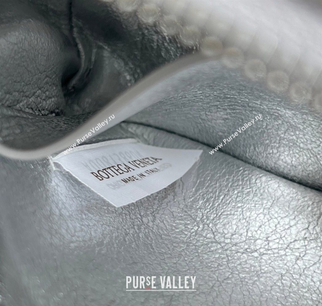 Bottega Veneta Intrecciato Leather Concert Pouch Mini bag Silver-Tone 2025 794258 (WT-260117011)