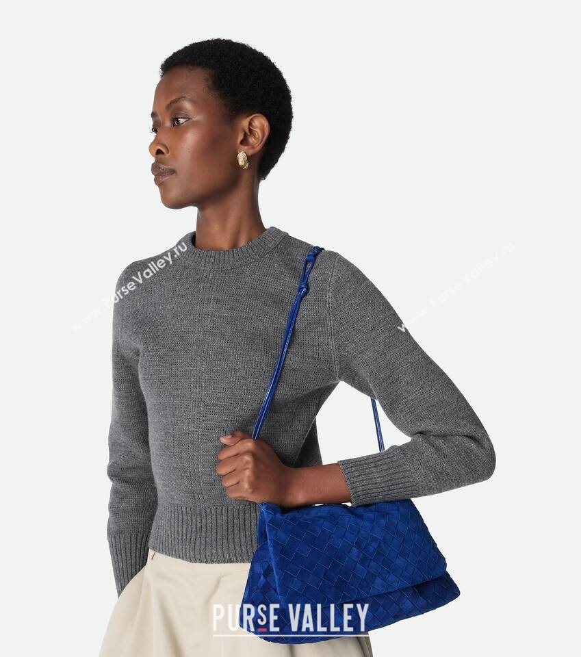 Bottega Veneta Giorno Shoulder Bag in Intrecciato Suede Amber Brown 2026 857657 (WT-260117013)