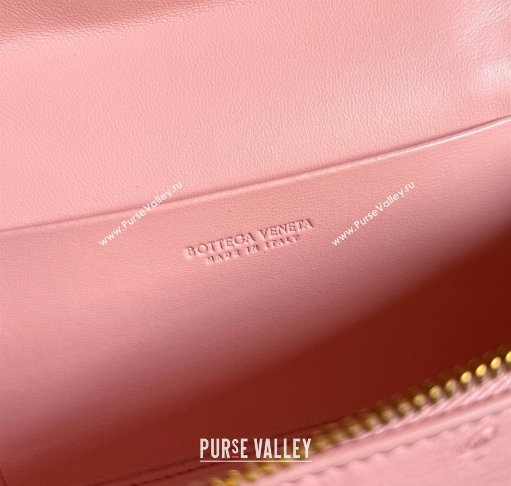 Bottega Veneta Bang Bang Vanity Case Bag in Ostrich Leather Rose Pink 2026 817785 (WT-260116008)