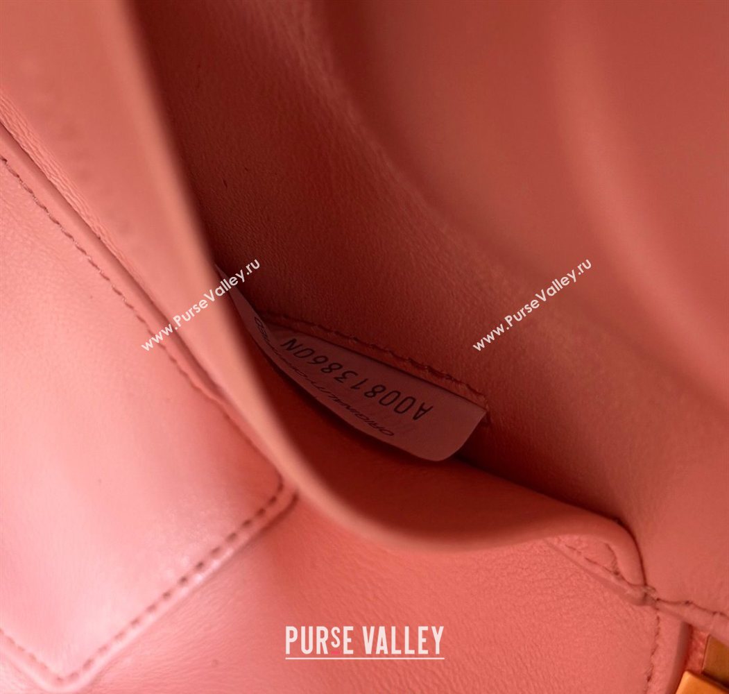 Bottega Veneta Bang Bang Vanity Case Bag in Ostrich Leather Rose Pink 2026 817785 (WT-260116008)