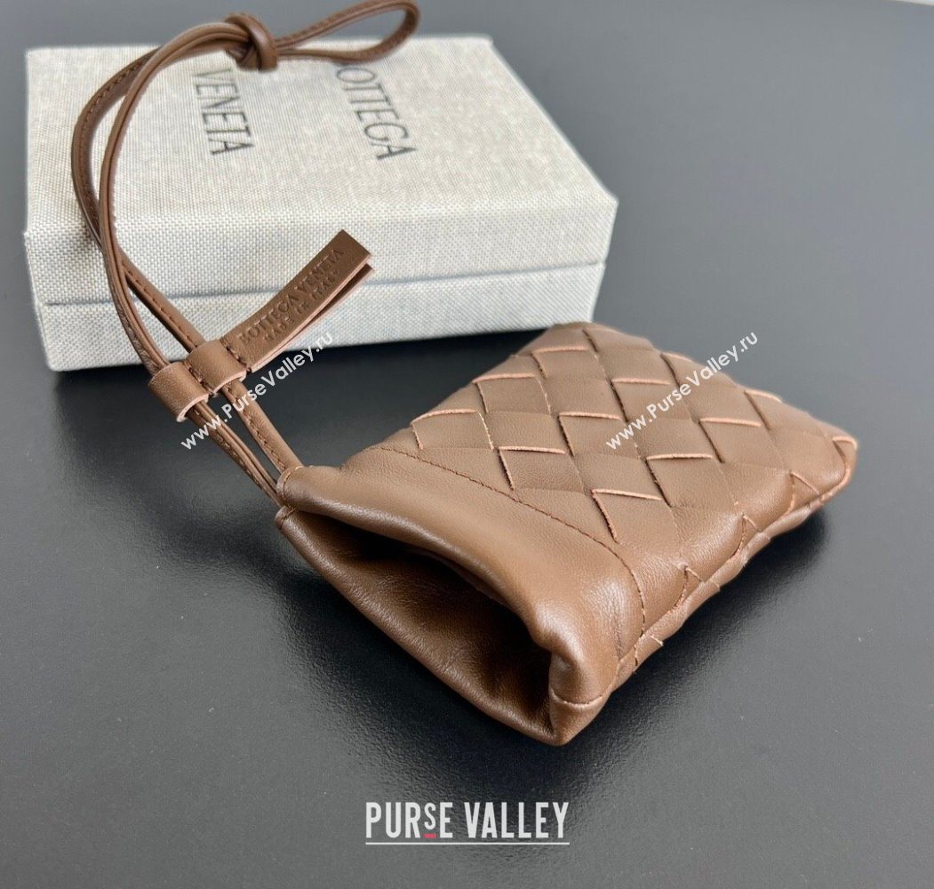 Bottega Veneta Micro Dustbag in Intrecciato Leather Brown 2026 843903 (WT-260117019)