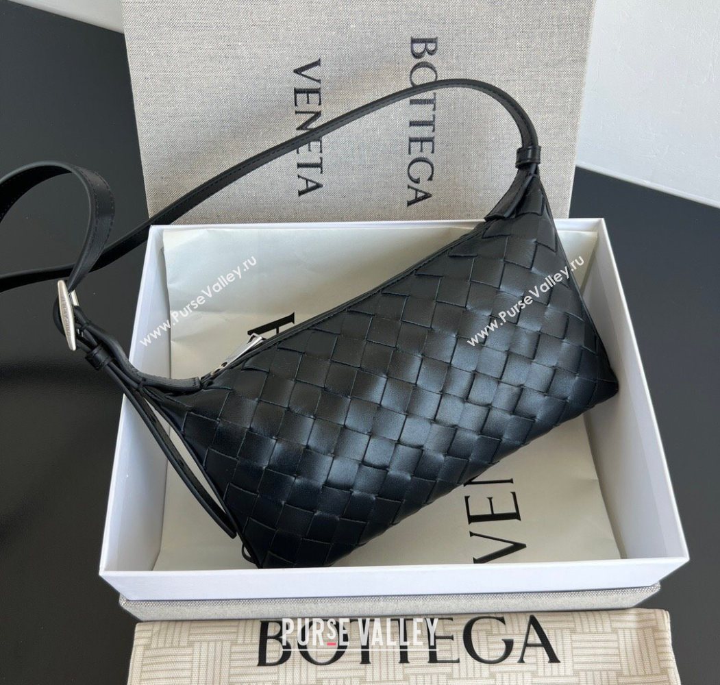 Bottega Veneta Mens Traveler Phone Pouch Crossbody Bag in Intrecciato Leather Black 2026 844018 (WT-260117020)