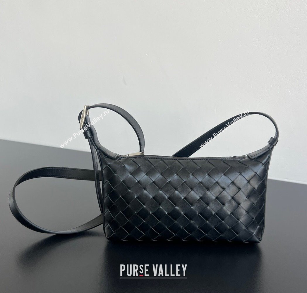 Bottega Veneta Mens Traveler Phone Pouch Crossbody Bag in Intrecciato Leather Black 2026 844018 (WT-260117020)