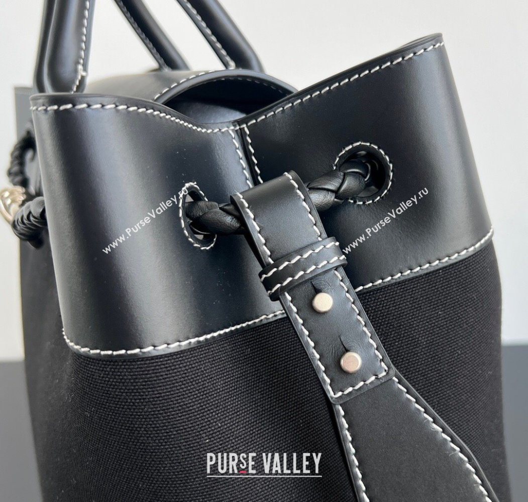 Bottega Veneta Mens Andiamo Voyager Tote Bag in Canvas and Leather Black 2026 827066 (WT-260116033)