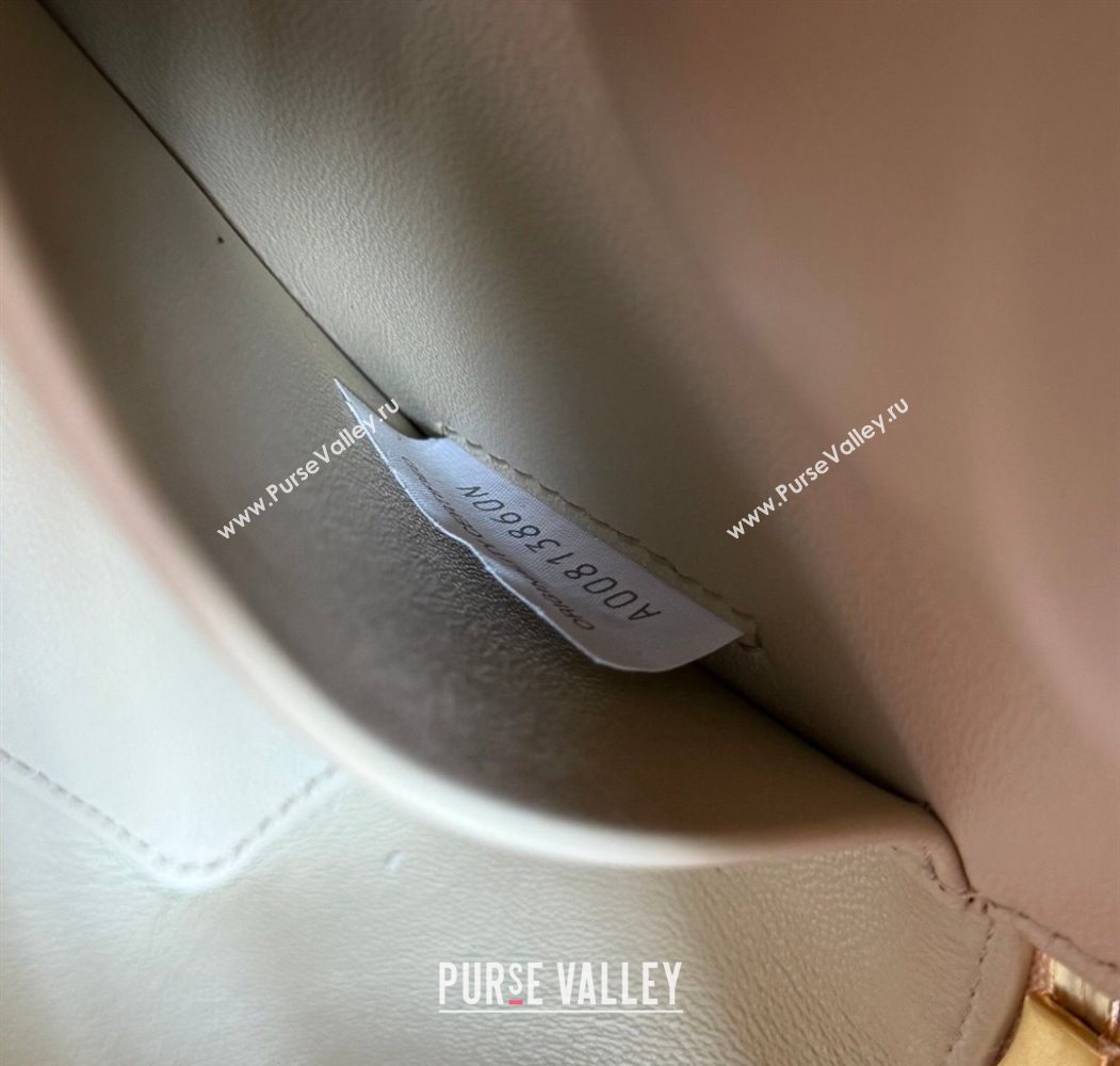 Bottega Veneta Bang Bang Vanity Case Bag in Ostrich Leather Cream Yellow 2026 817785 (WT-260116009)