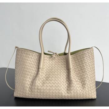 Bottega Veneta Medium Pinacoteca Tote Bag in Intrecciato Leather Taupe/Green 2025 817166 (WT-260116039)