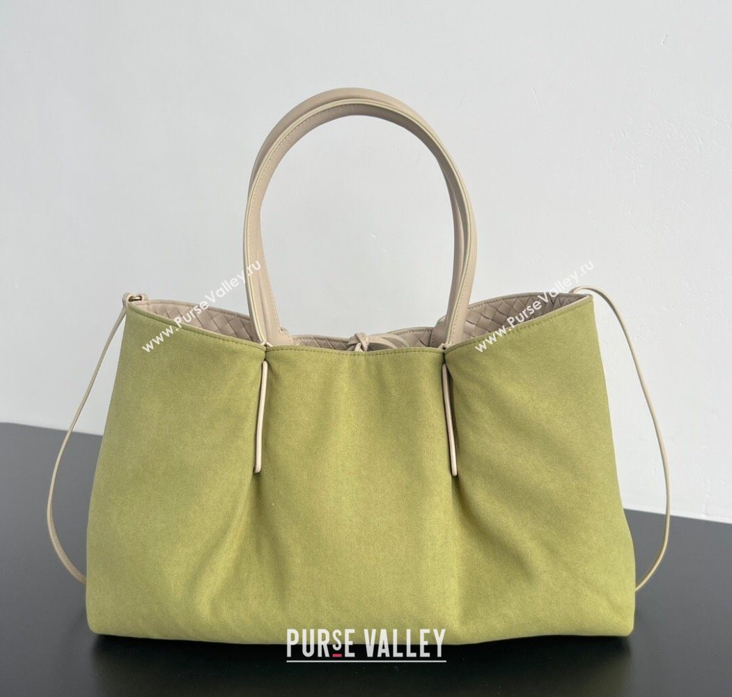 Bottega Veneta Medium Pinacoteca Tote Bag in Intrecciato Leather Taupe/Green 2025 817166 (WT-260116039)