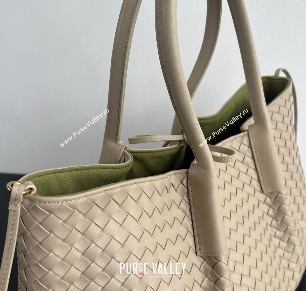 Bottega Veneta Medium Pinacoteca Tote Bag in Intrecciato Leather Taupe/Green 2025 817166 (WT-260116039)
