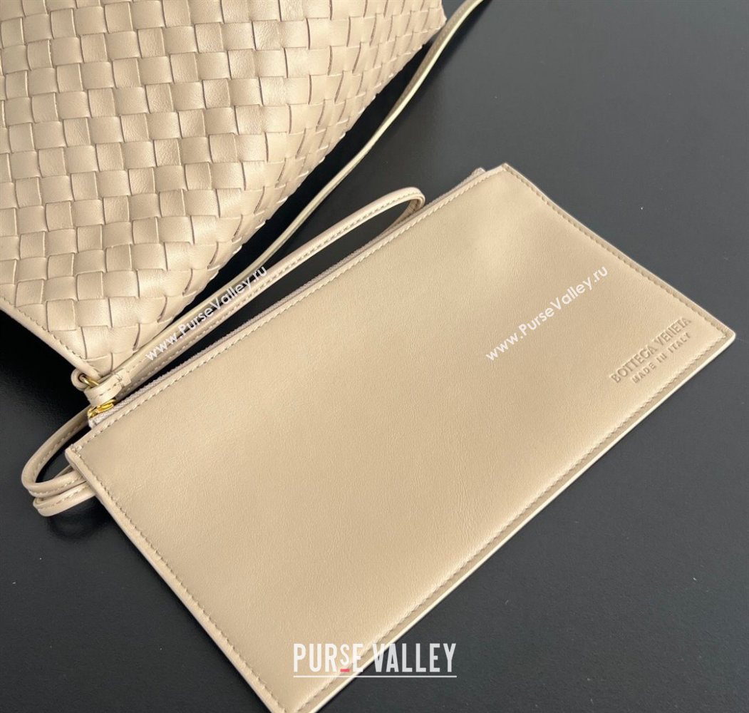 Bottega Veneta Medium Pinacoteca Tote Bag in Intrecciato Leather Taupe/Green 2025 817166 (WT-260116039)