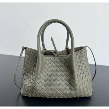 Bottega Veneta Small Pinacoteca Tote Bag in Intrecciato Leather and Suede Cypress Green 2025 819004 (WT-260116041)