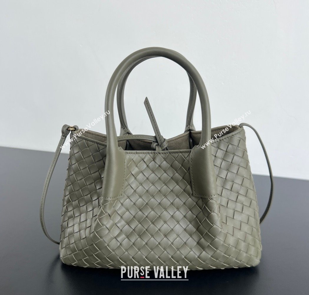 Bottega Veneta Small Pinacoteca Tote Bag in Intrecciato Leather and Suede Cypress Green 2025 819004 (WT-260116041)