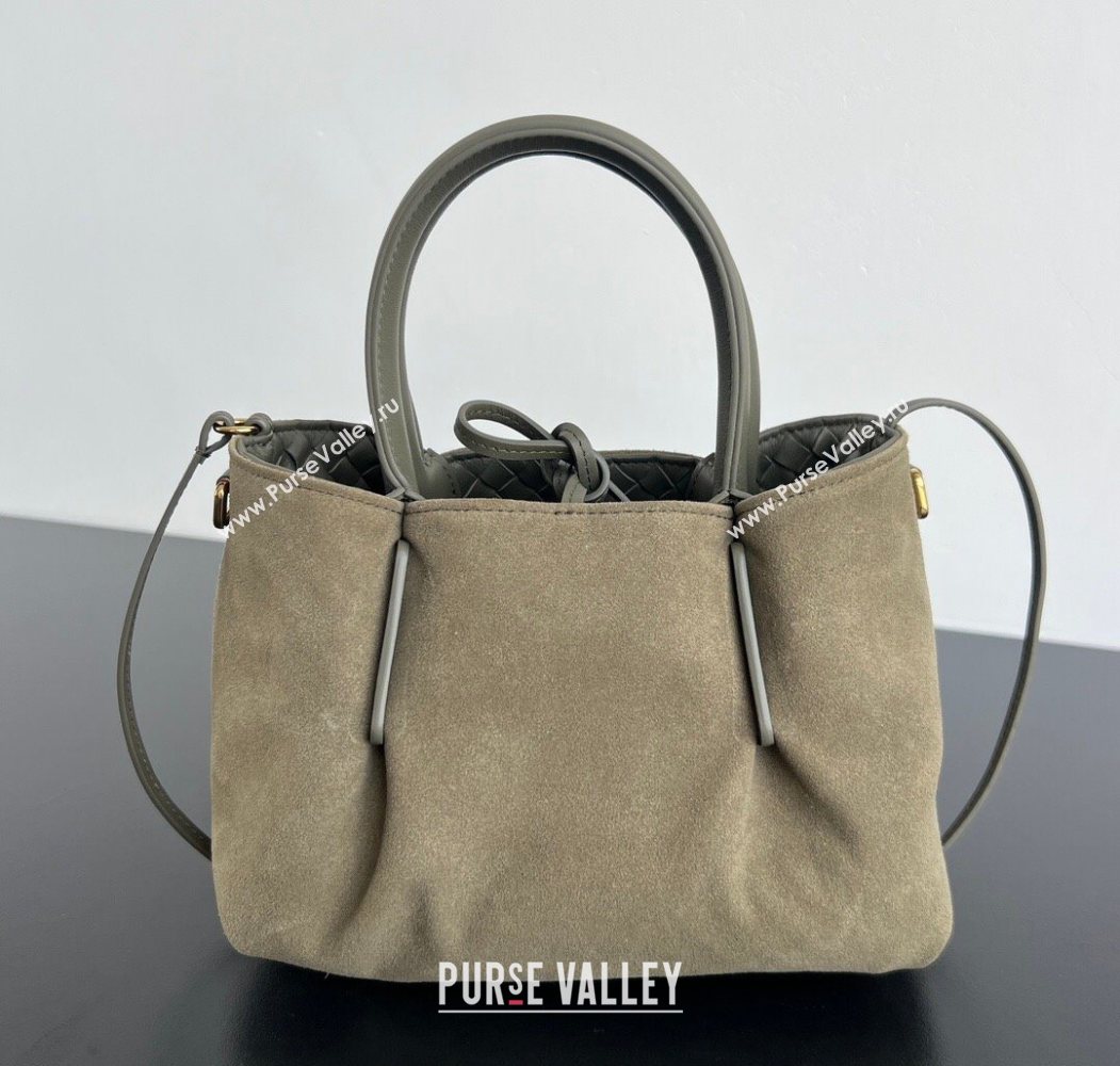 Bottega Veneta Small Pinacoteca Tote Bag in Intrecciato Leather and Suede Cypress Green 2025 819004 (WT-260116041)