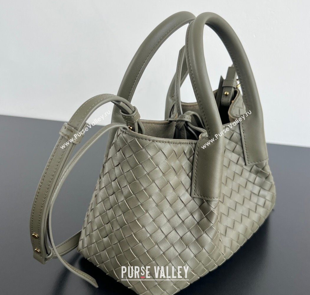 Bottega Veneta Small Pinacoteca Tote Bag in Intrecciato Leather and Suede Cypress Green 2025 819004 (WT-260116041)