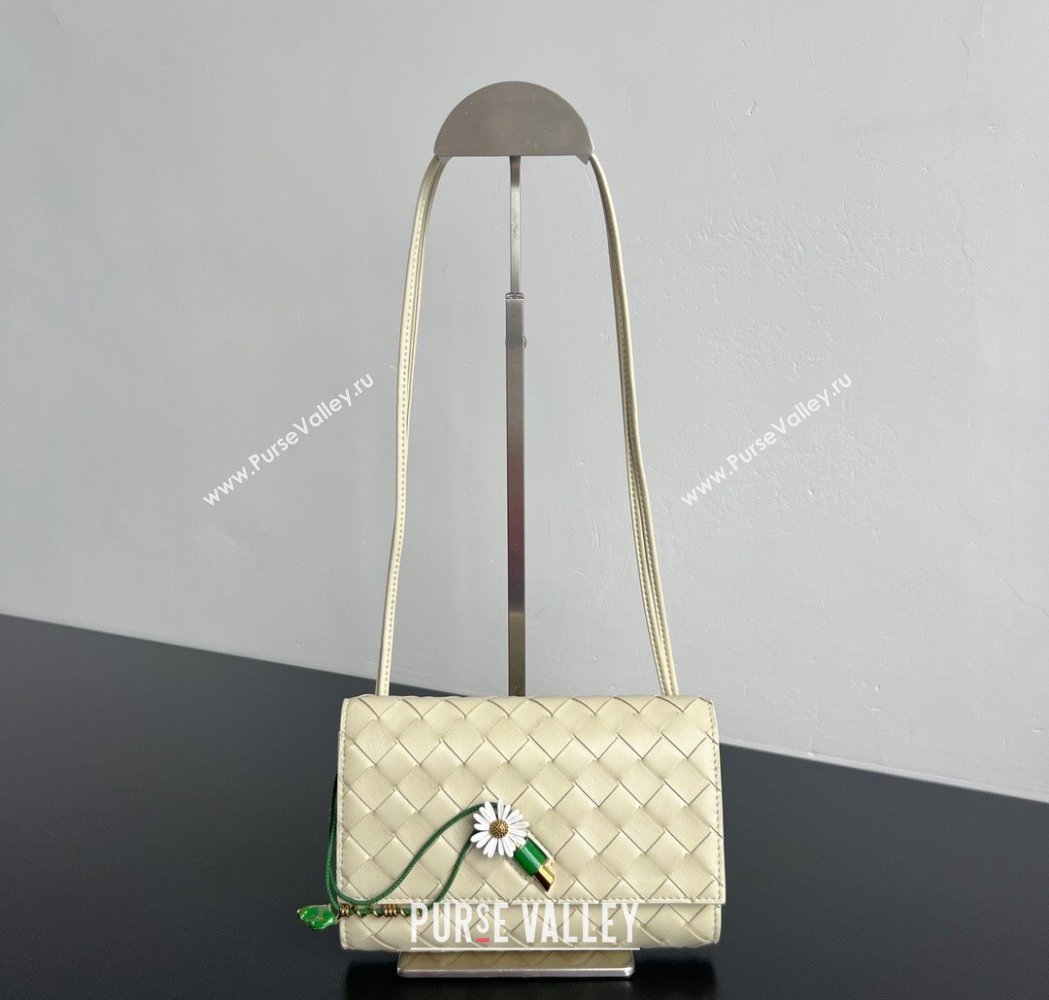 Bottega Veneta Andiamo Daisy Pouch Mini Bag in Intrecciato Leather 838870 Sea Salt 2025 (WT-260117025)