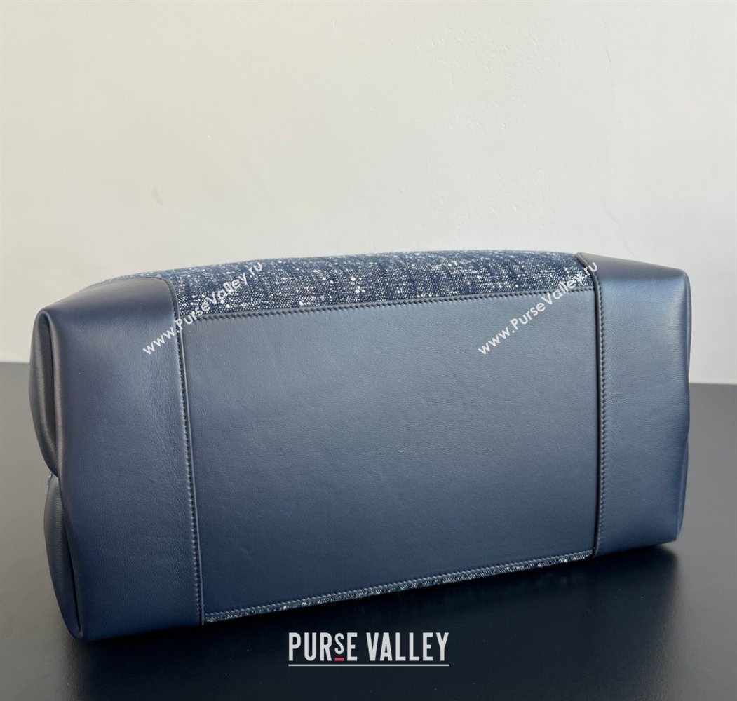 Bottega Veneta Large Andiamo Top Handle Bag in Denim and Leather Navy/Space Blue 2026 786194 (WT-260116020)