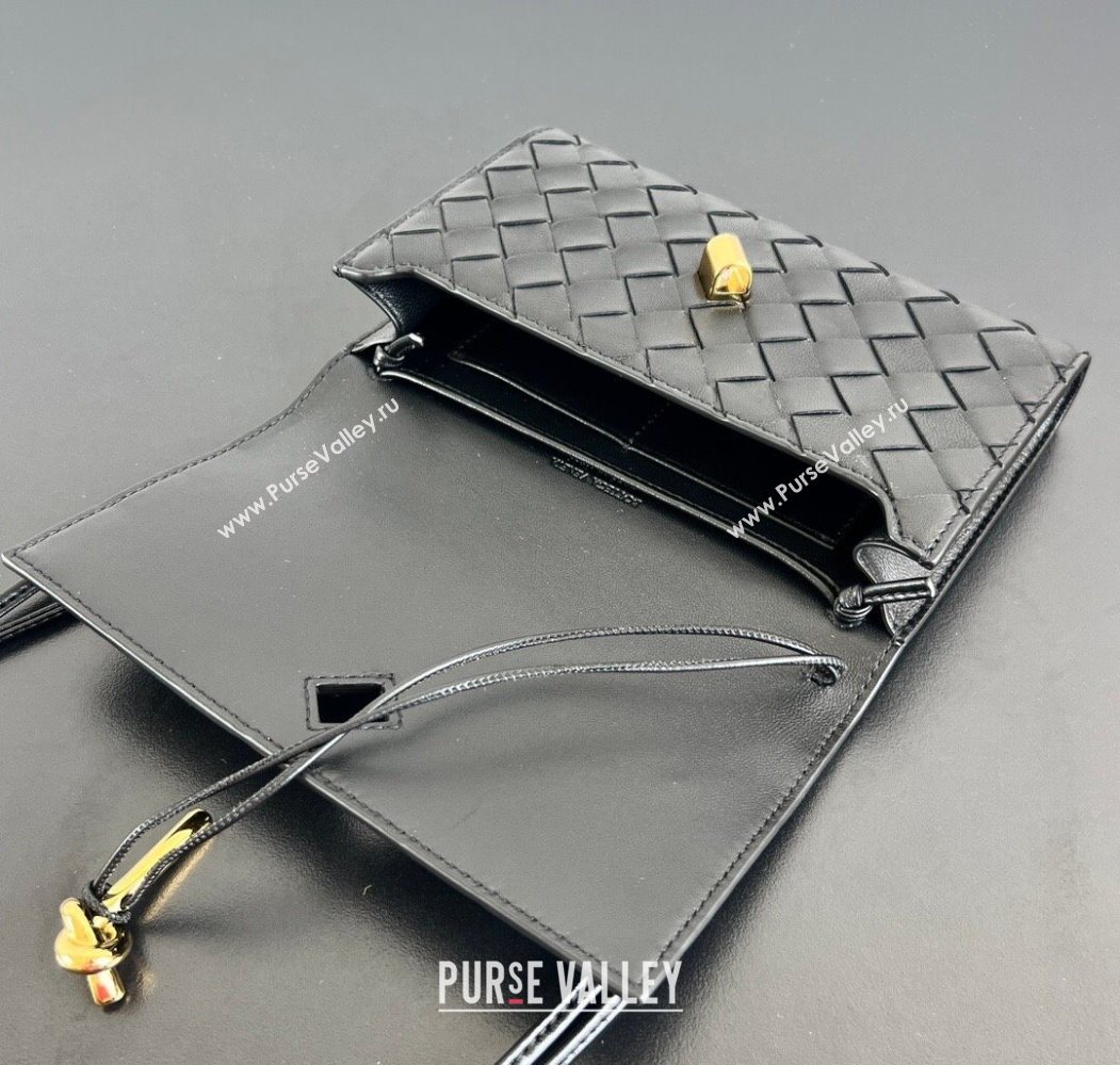 Bottega Veneta Andiamo Pouch on Strap Mini Bag in Intrecciato Leather 836940 Black 2026 (WT-260117026)