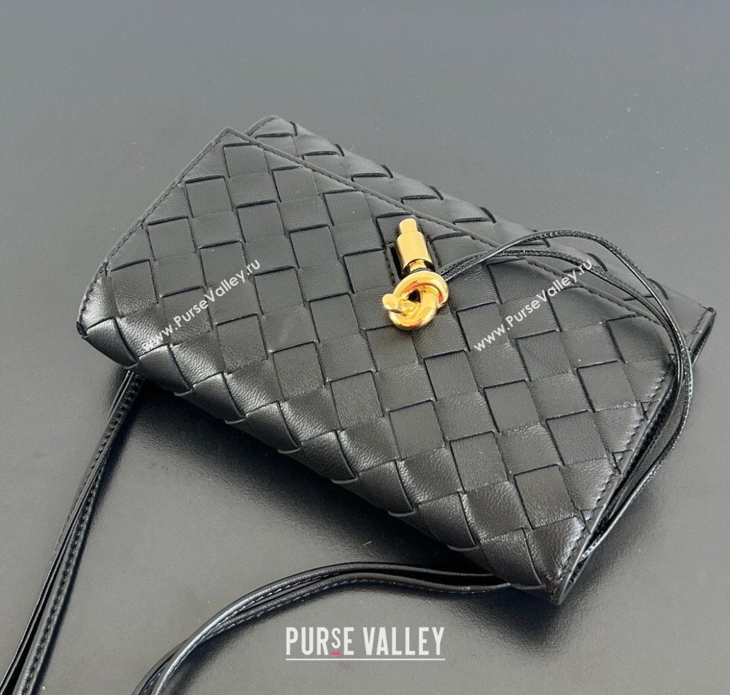 Bottega Veneta Andiamo Pouch on Strap Mini Bag in Intrecciato Leather 836940 Black 2026 (WT-260117026)