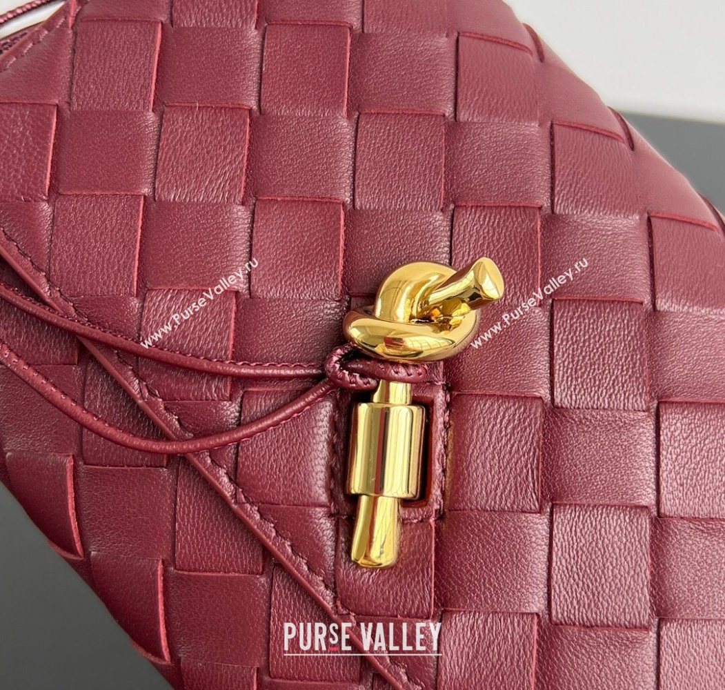 Bottega Veneta Andiamo Pouch on Strap Mini Bag in Intrecciato Leather 836940 Barolo Red 2026 (WT-260117027)