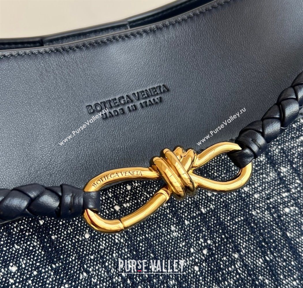 Bottega Veneta Large Andiamo Top Handle Bag in Denim and Leather Navy/Space Blue 2026 786194 (WT-260116020)