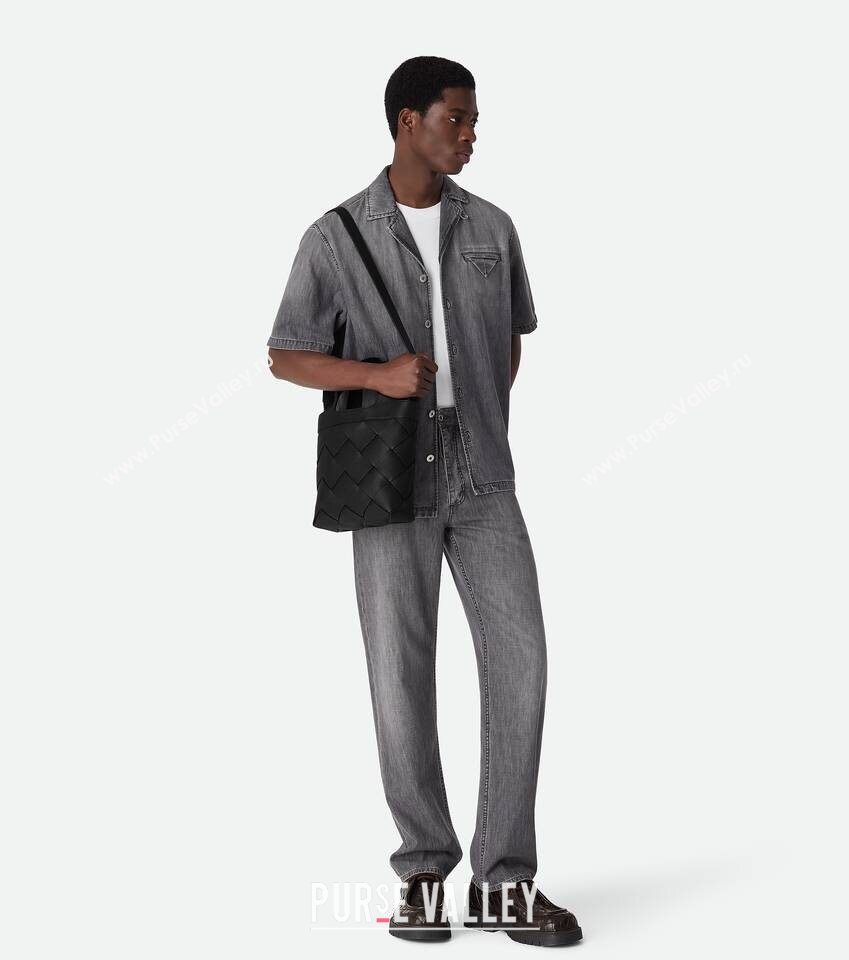 Bottega Veneta Mens Small Diago Tote Bag in Grained Intrecciato Leather 837364 Black 2026 (WT-260117030)