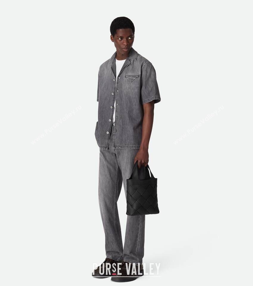 Bottega Veneta Mens Small Diago Tote Bag in Grained Intrecciato Leather 837364 Black 2026 (WT-260117030)