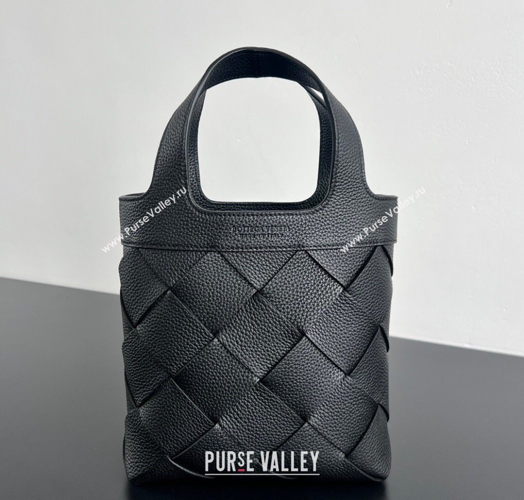 Bottega Veneta Mens Small Diago Tote Bag in Grained Intrecciato Leather 837364 Black 2026 (WT-260117030)