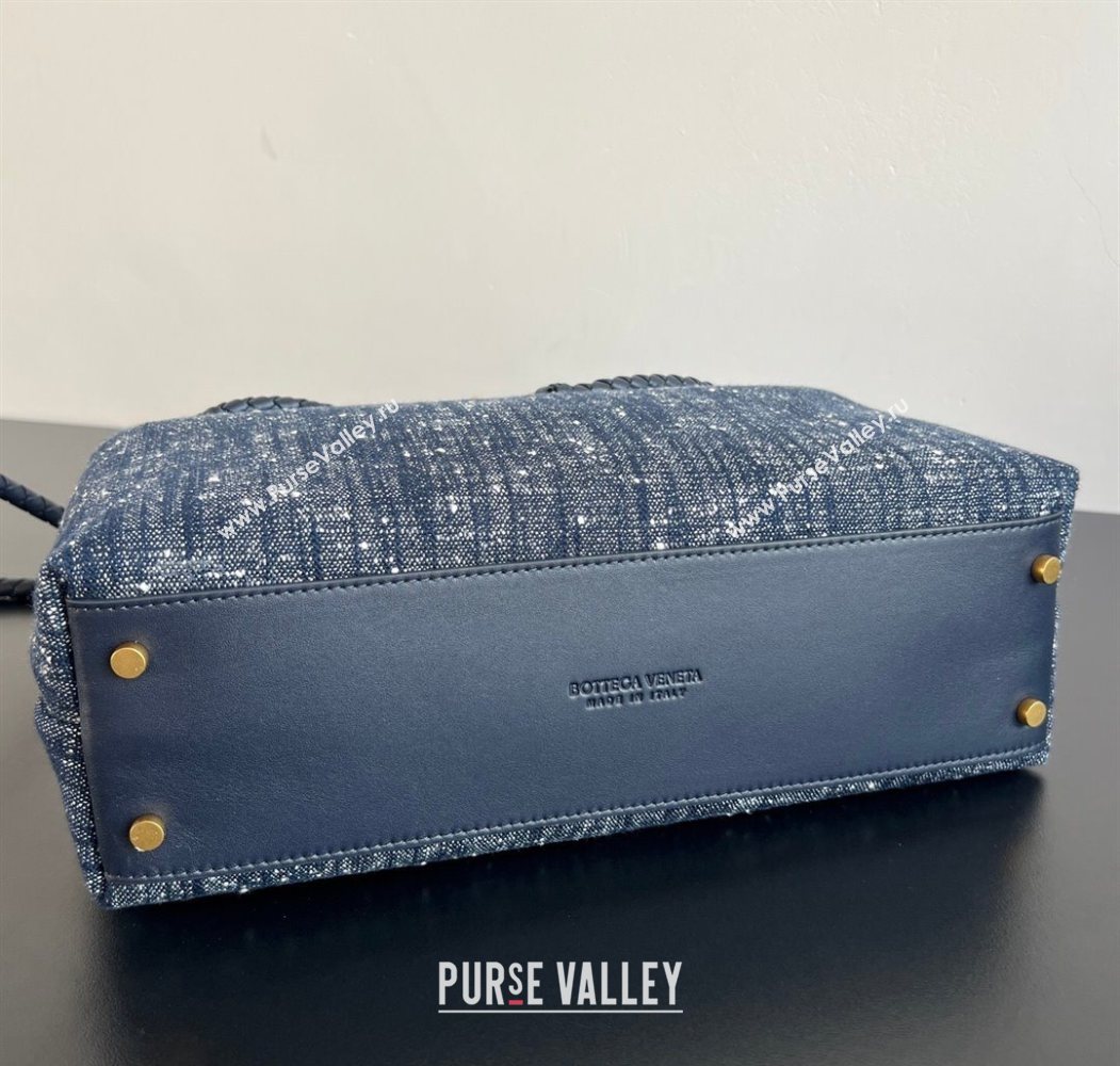 Bottega Veneta Andiamo Top Handle Bag in Denim Navy Blue 2026 836381 (WT-260116021)