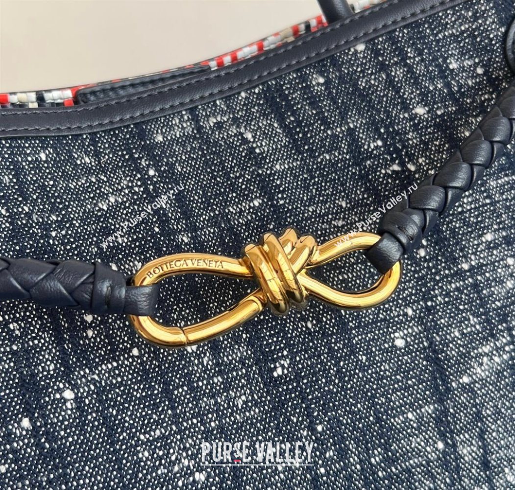 Bottega Veneta Andiamo Top Handle Bag in Denim Navy Blue 2026 836381 (WT-260116021)
