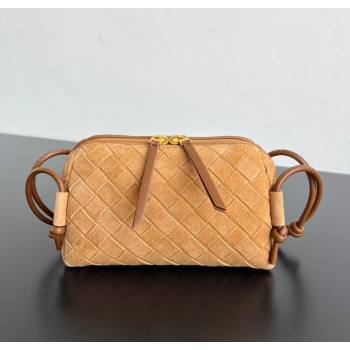 Bottega Veneta Intrecciato Suede Concert Pouch Mini bag Amber Brown 2025 794258 (WT-260117040)
