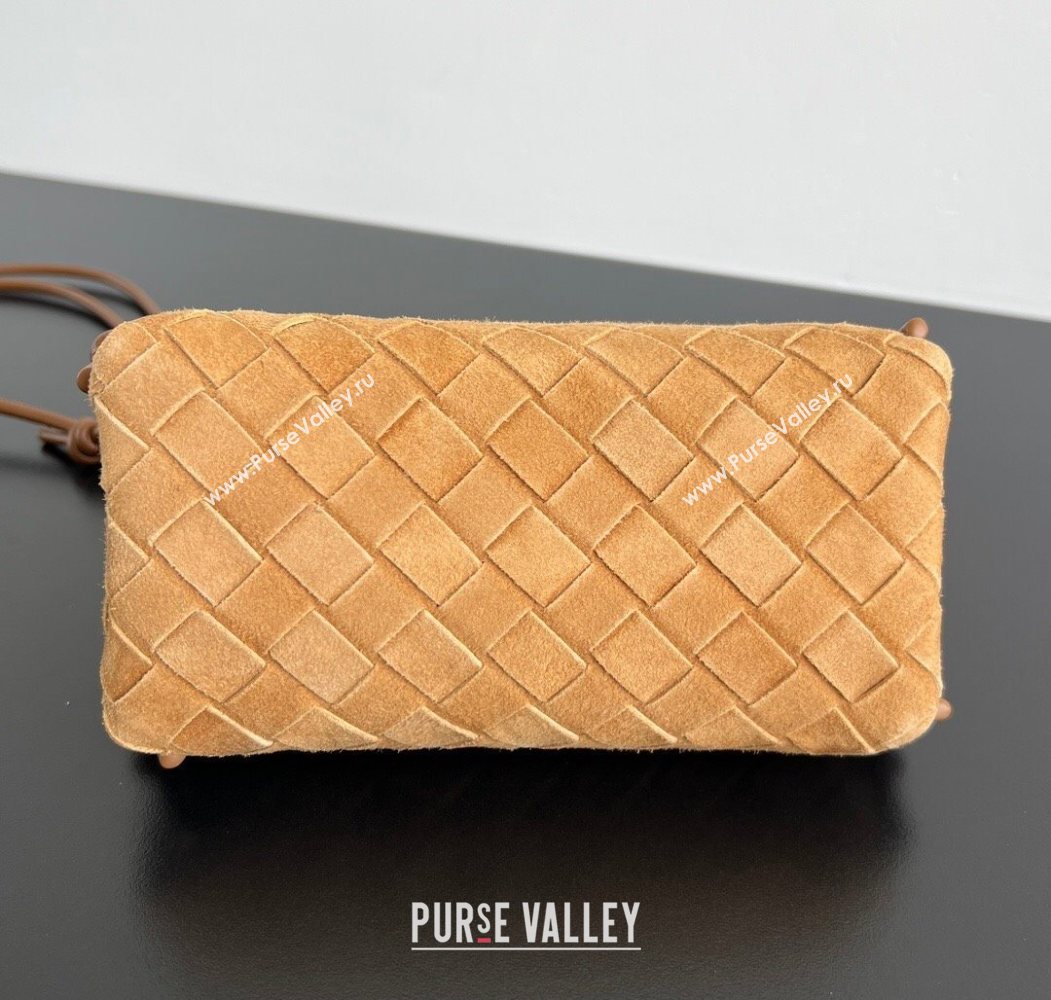 Bottega Veneta Intrecciato Suede Concert Pouch Mini bag Amber Brown 2025 794258 (WT-260117040)