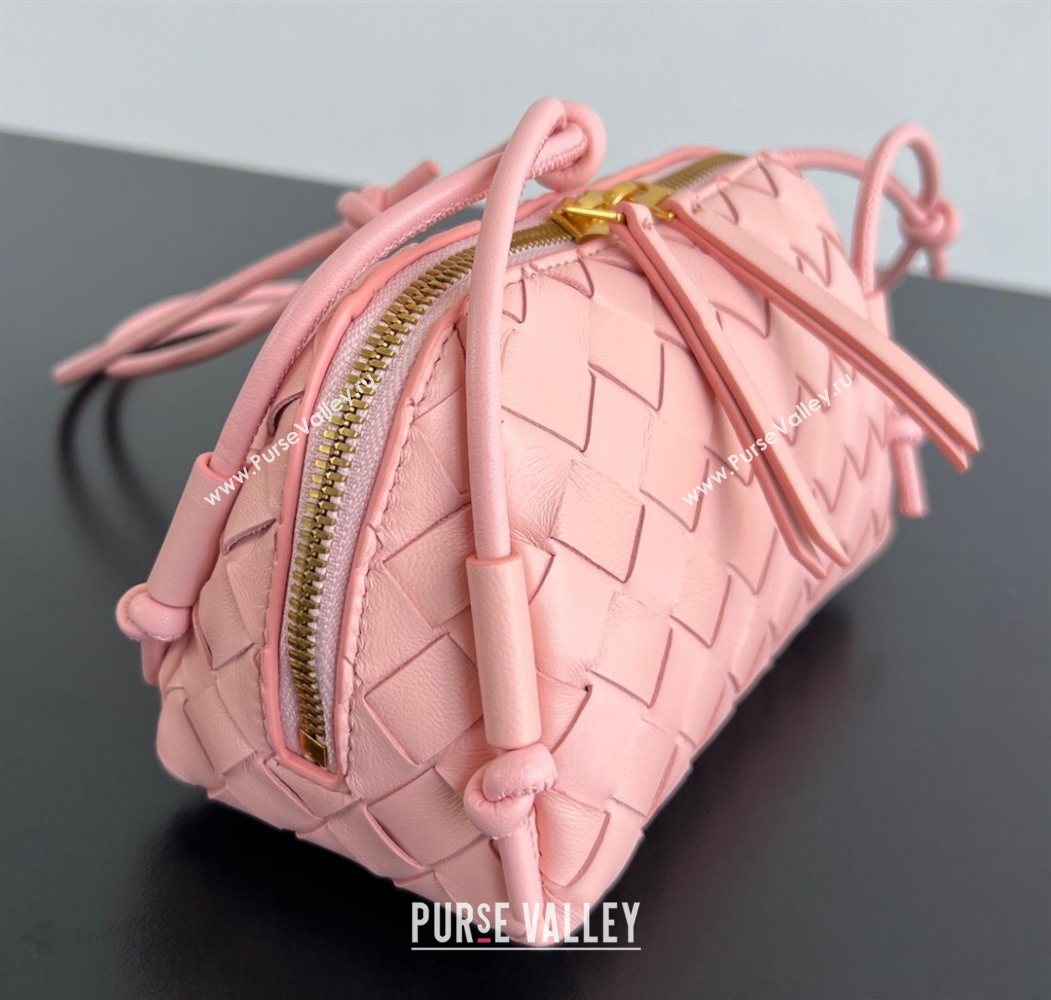 Bottega Veneta Intrecciato Leather Concert Pouch Mini bag Rose Pink 2025 794258 (WT-260117042)