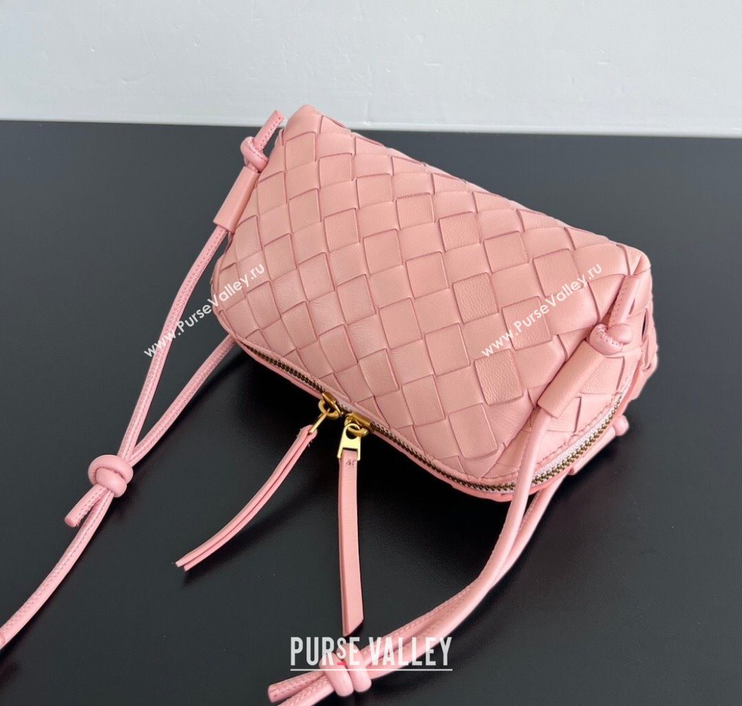 Bottega Veneta Intrecciato Leather Concert Pouch Mini bag Rose Pink 2025 794258 (WT-260117042)