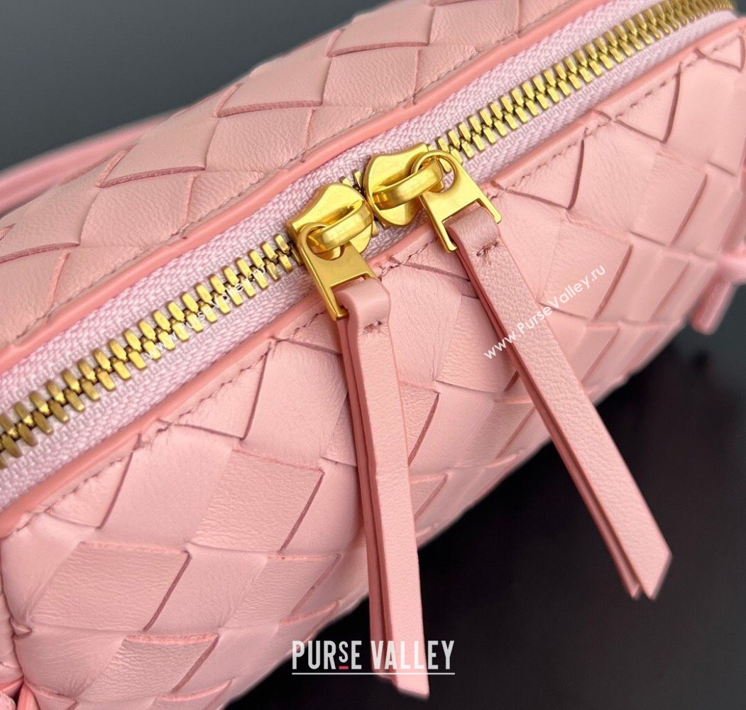 Bottega Veneta Intrecciato Leather Concert Pouch Mini bag Rose Pink 2025 794258 (WT-260117042)