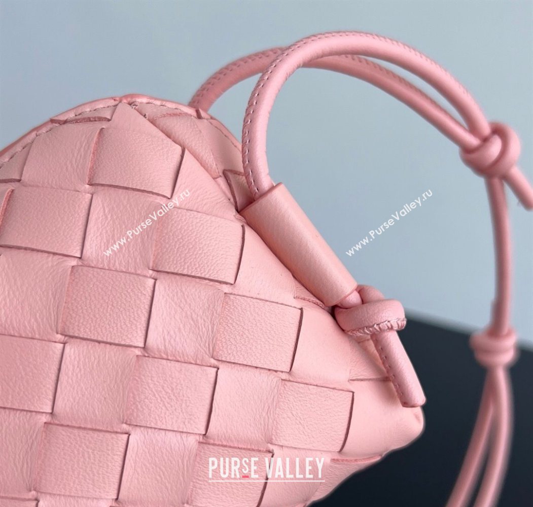 Bottega Veneta Intrecciato Leather Concert Pouch Mini bag Rose Pink 2025 794258 (WT-260117042)