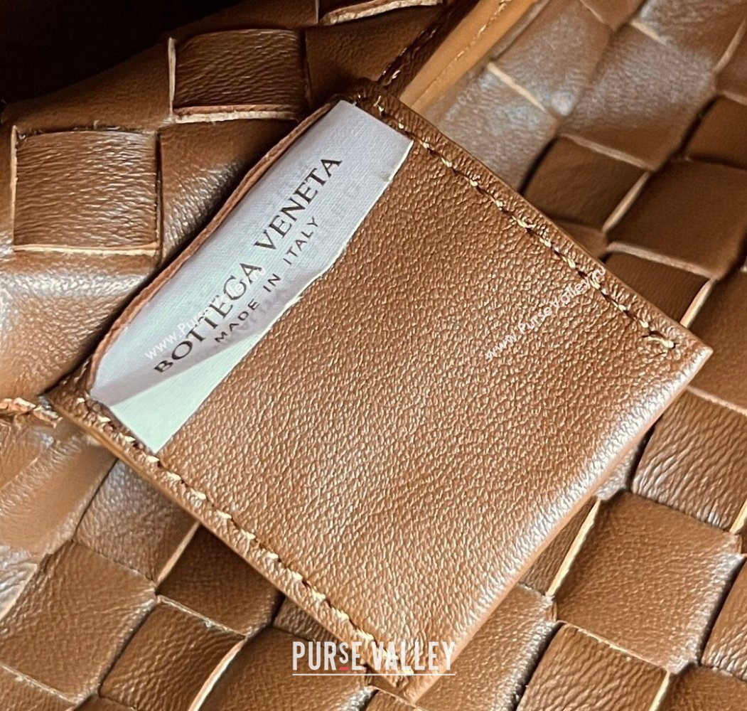 Bottega Veneta Large Campana Shoulder Bag in Intrecciato Suede Amber Brown 2025 844250 (WT-260116034)