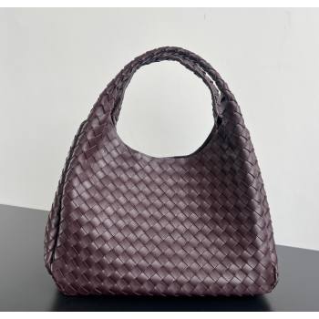 Bottega Veneta Large Campana Shoulder Bag in Intrecciato Leather Dark barolo Red 2025 844250 (WT-260116035)