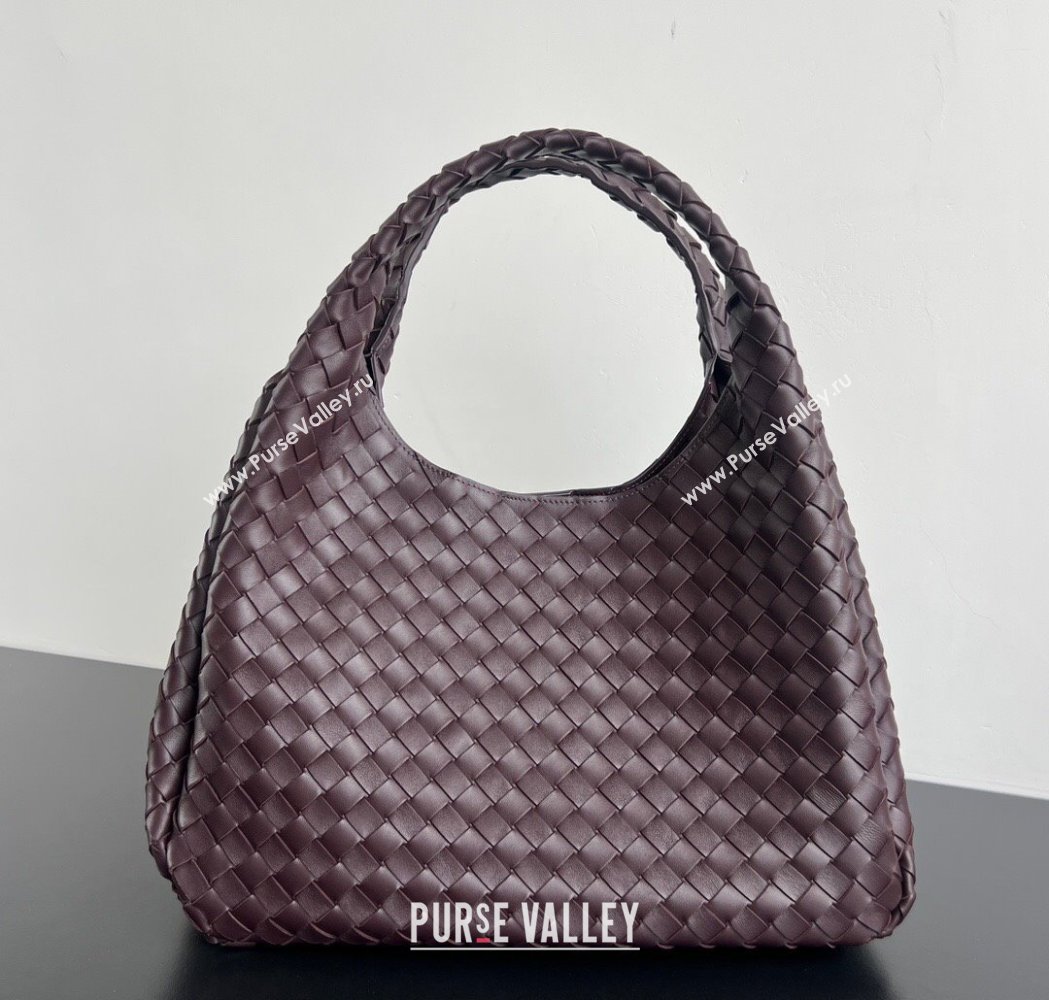 Bottega Veneta Large Campana Shoulder Bag in Intrecciato Leather Dark barolo Red 2025 844250 (WT-260116035)
