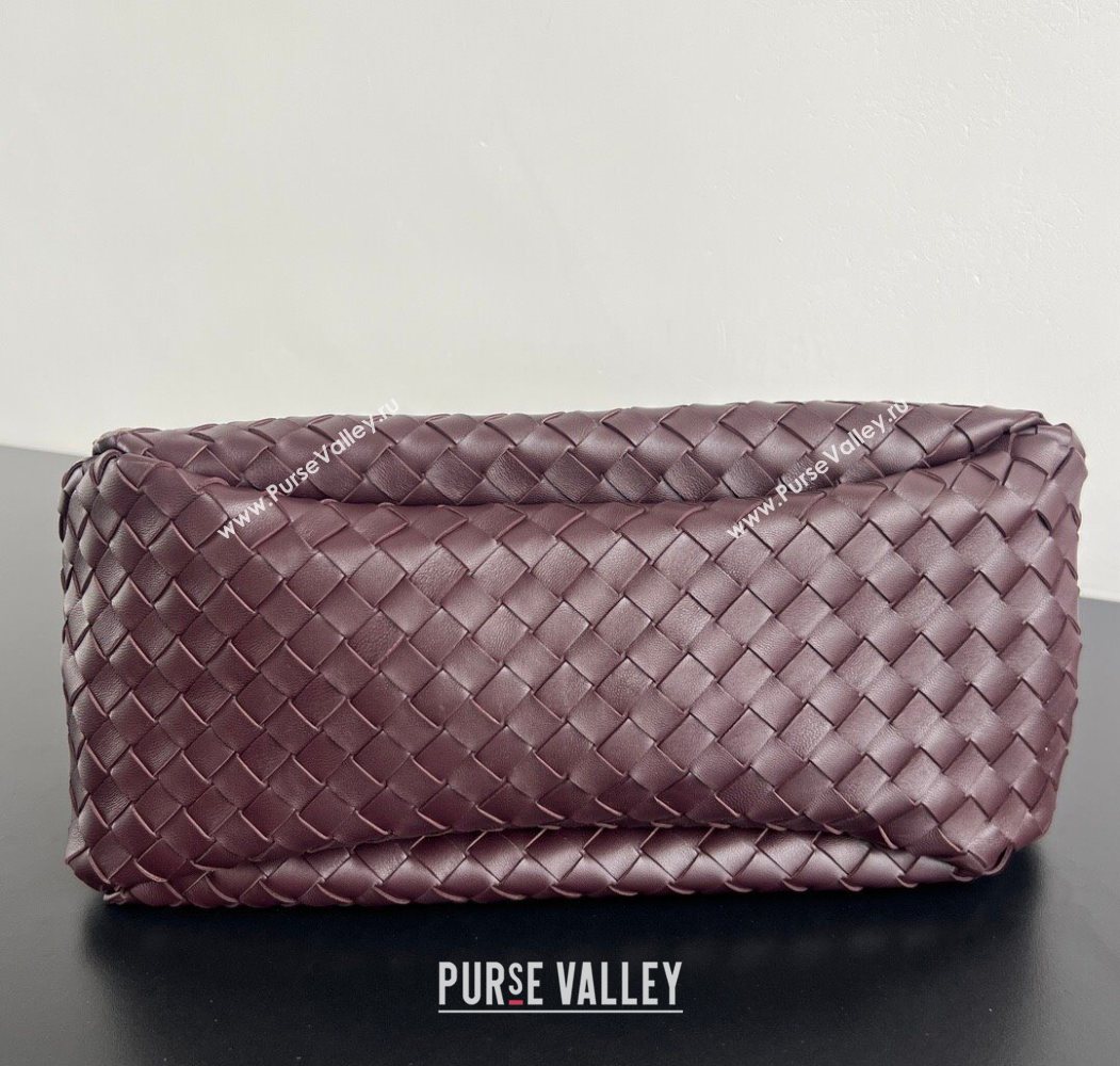 Bottega Veneta Large Campana Shoulder Bag in Intrecciato Leather Dark barolo Red 2025 844250 (WT-260116035)
