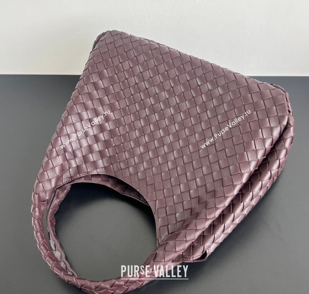 Bottega Veneta Large Campana Shoulder Bag in Intrecciato Leather Dark barolo Red 2025 844250 (WT-260116035)