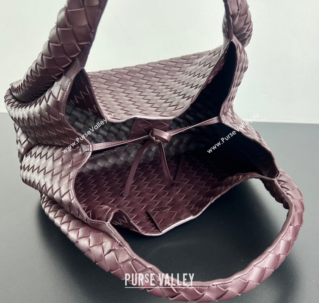 Bottega Veneta Large Campana Shoulder Bag in Intrecciato Leather Dark barolo Red 2025 844250 (WT-260116035)